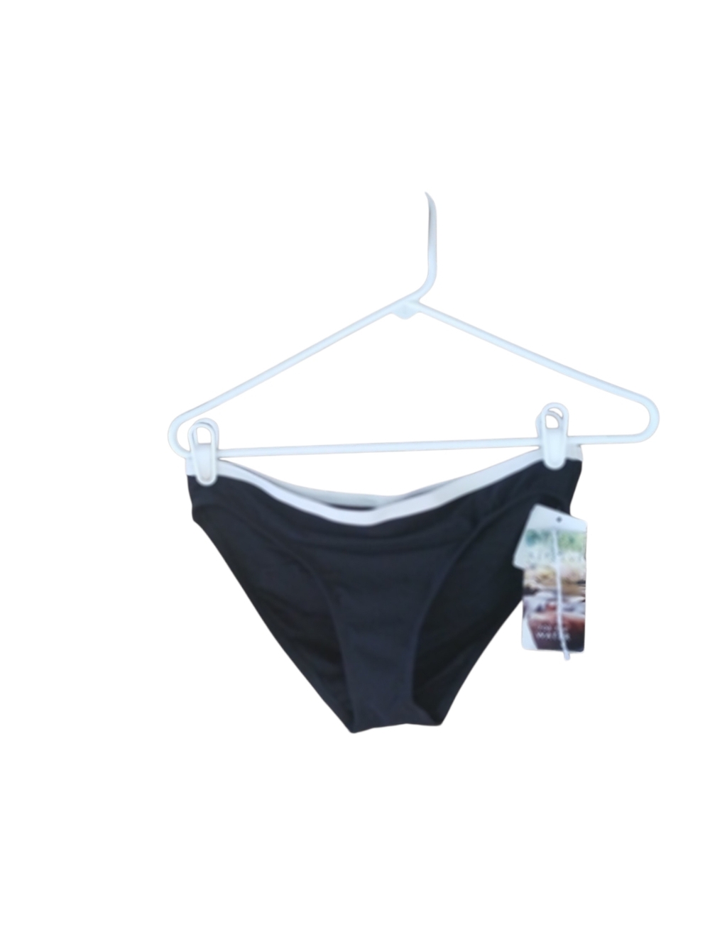 Eco Swim Black Recycled Content Bikini Bottom Size 8